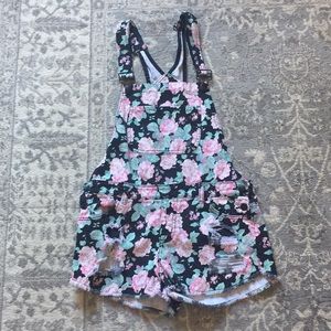 Forever 21 Floral Overalls